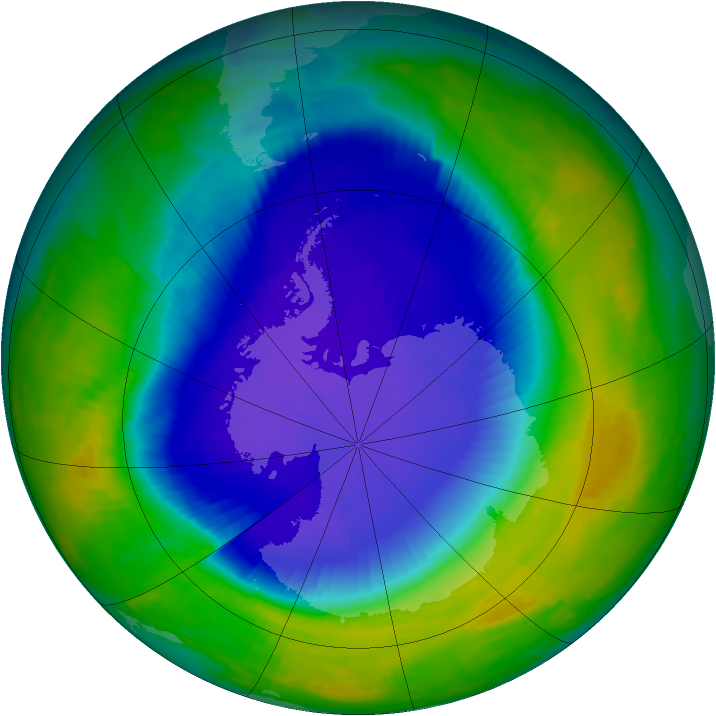 Antarctic ozone map for 01 November 1997